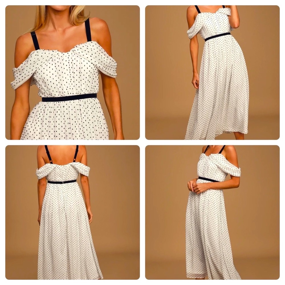 NWT Polka Dot Cold Shoulder Dress - Lulu’s